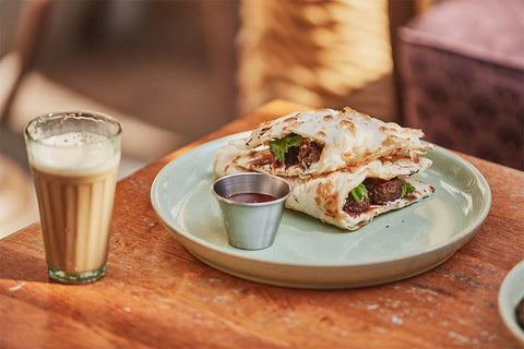 Naan and chai spiced tea